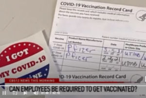 channel 12 video screen shot of covid vaccine card