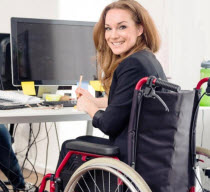 female worker in wheelchair